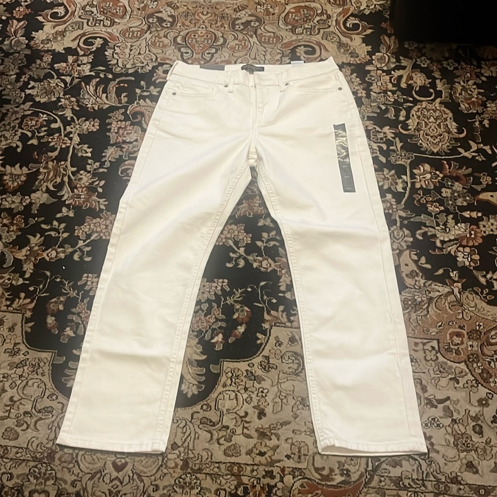Banana Republic Women's White Straight-Leg Girlfriend Jeans